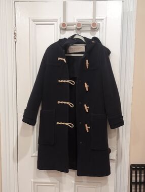 Burberry Navy Wool Toggle Duffle Coat